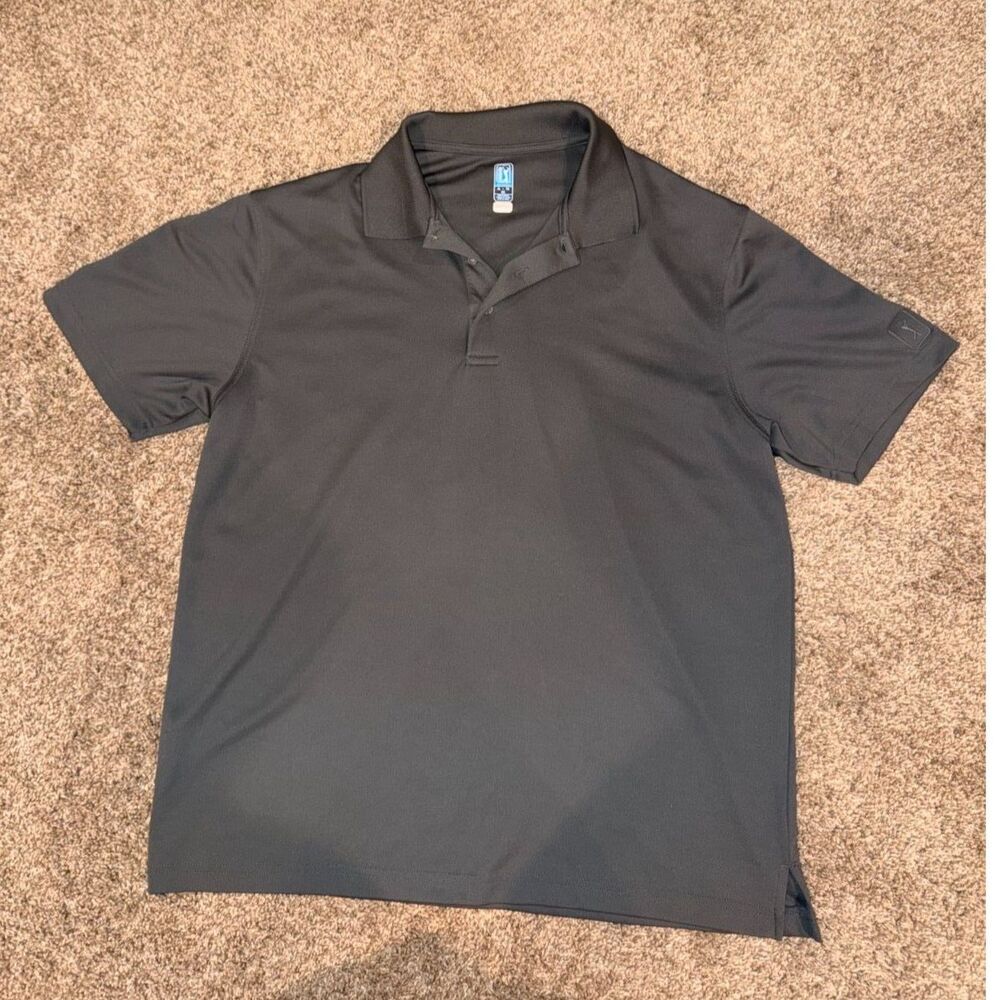 PGA Tour Golf Shirt Mens XL Gray Airflux Performance Short Sleeve Polo-743